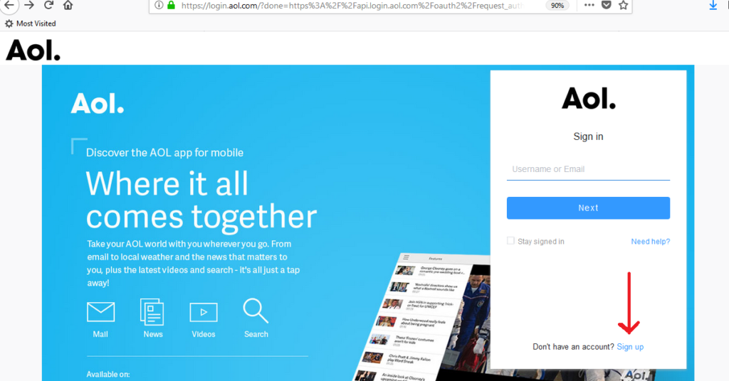 Create An Aol Mail Account Aol Mail Sign Up And Sign In