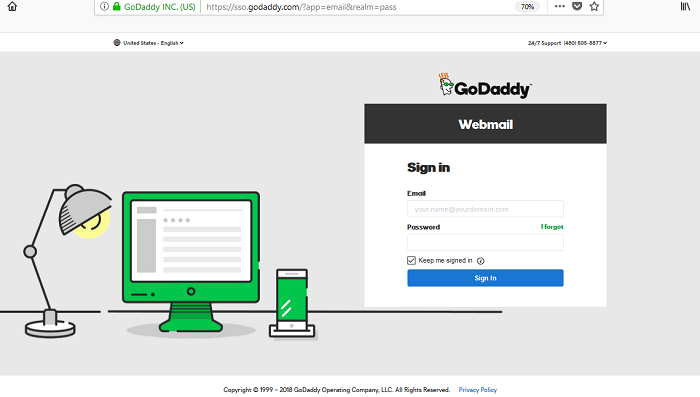 godaddy email access on the web