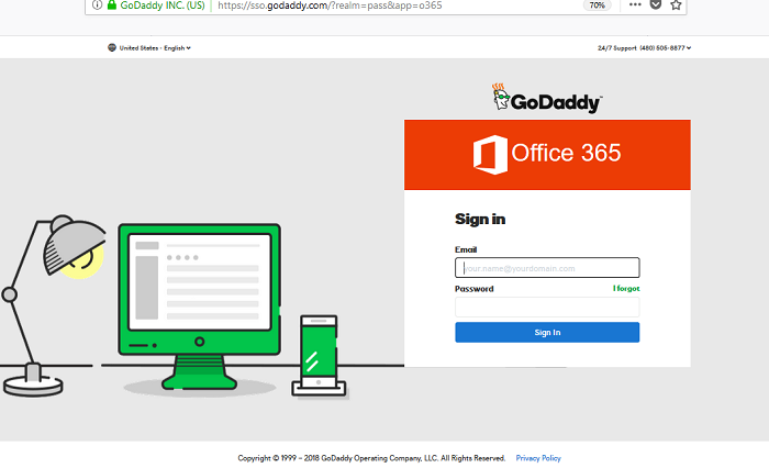 Godaddy Email Workspace-Login for Office 365